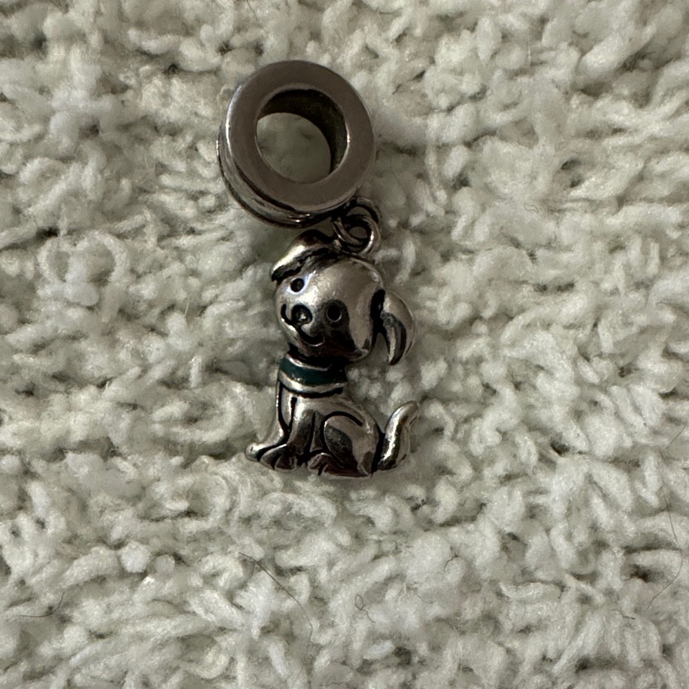 Pandora Silver Puppy Charm with Blue Collar